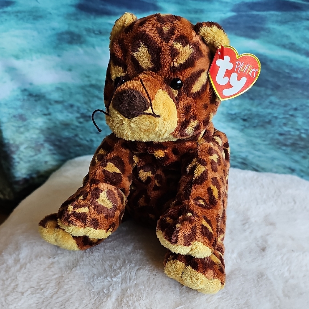 Ty Puffies Brown and Tan Leopard Plush